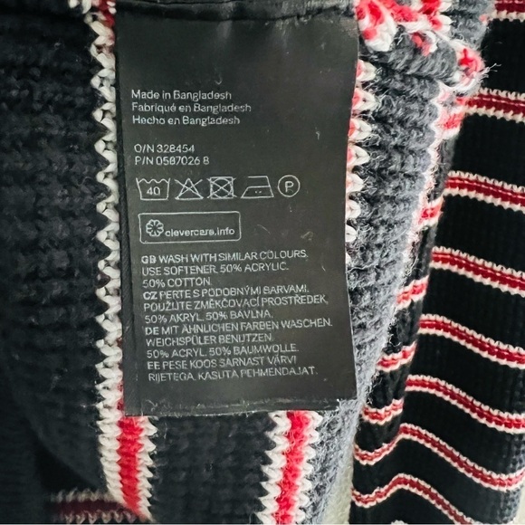 H&M Men's Red/Blue Striped Pullover Sweater Size Large - Picture 6 of 6